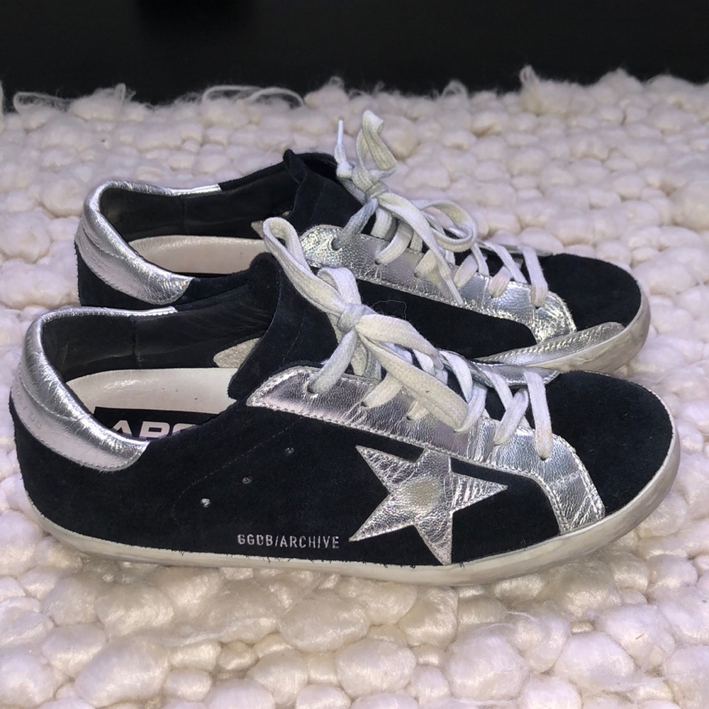 Golden Goose Sneakers size 39. Black White and Silver